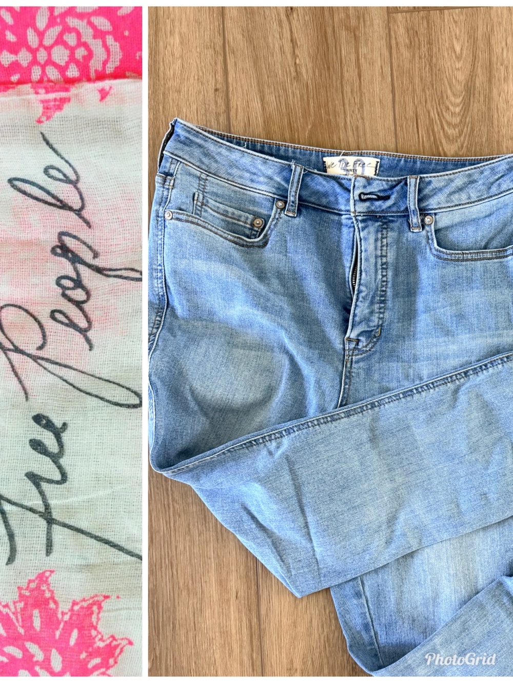 Free People CRVY Faded Light Blue Skinny Jeans